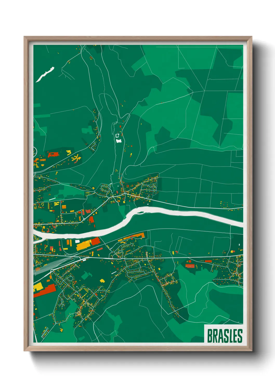 Une affiche de carte sur Brasles