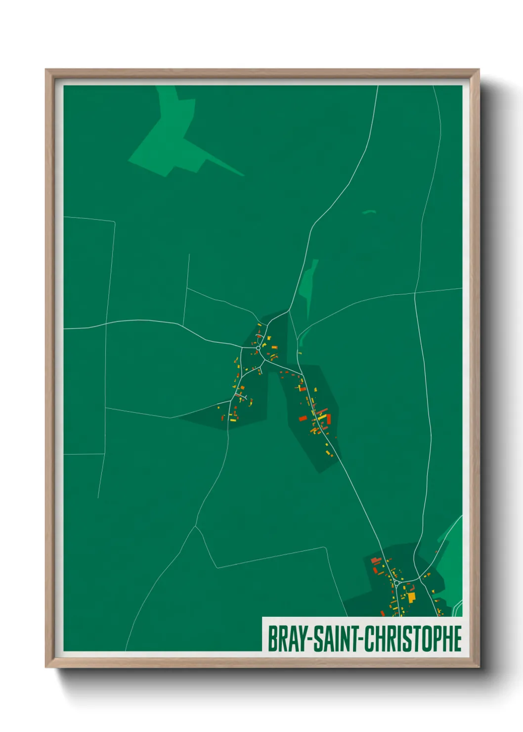 Une affiche de carte sur Bray-Saint-Christophe