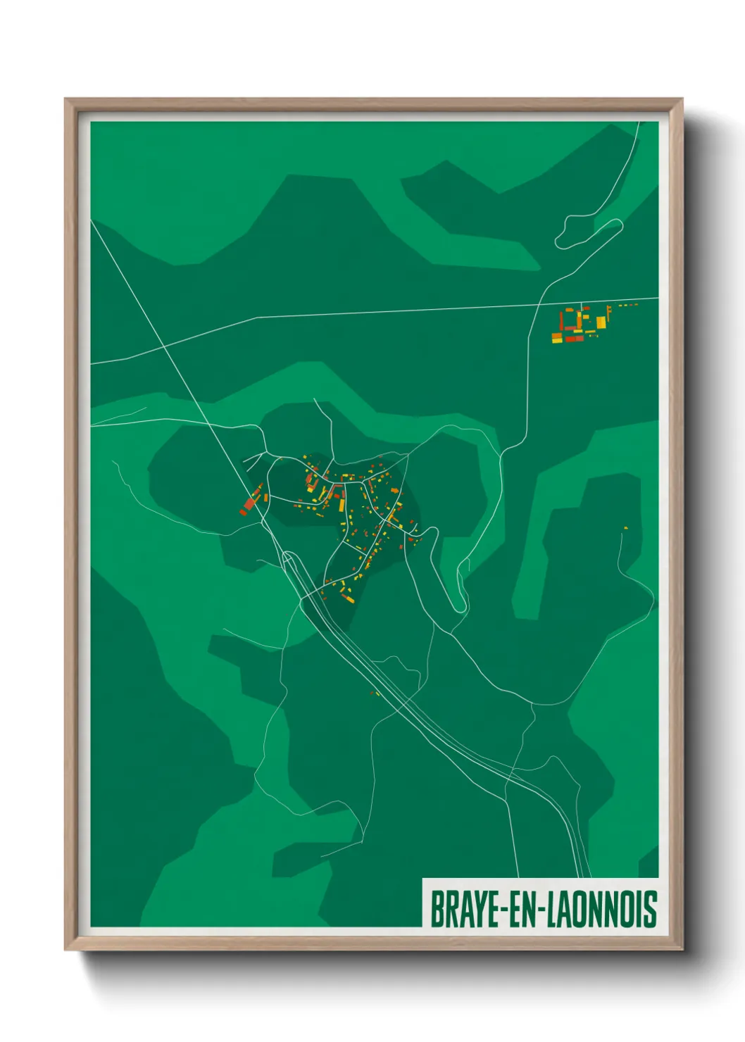 Une affiche de carte sur Braye-en-Laonnois