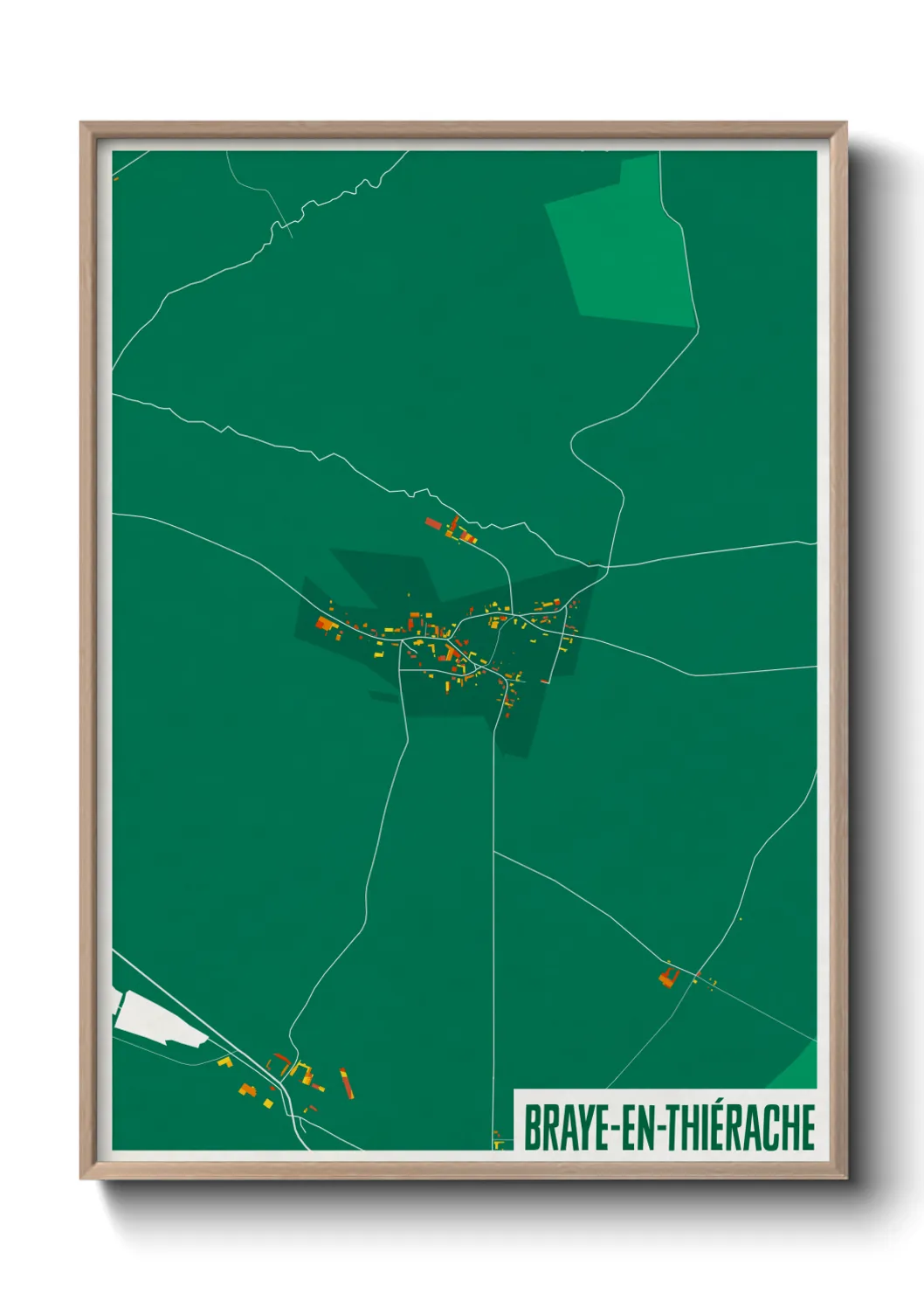 Une affiche de carte sur Braye-en-Thiérache