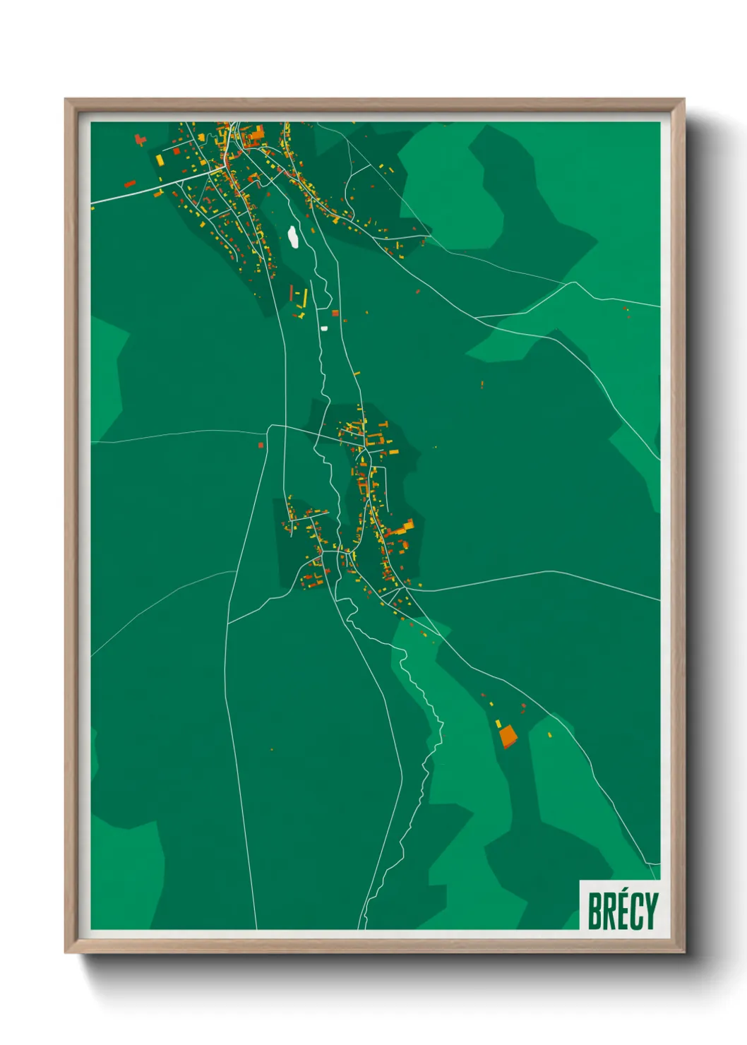 Une affiche de carte sur Brécy