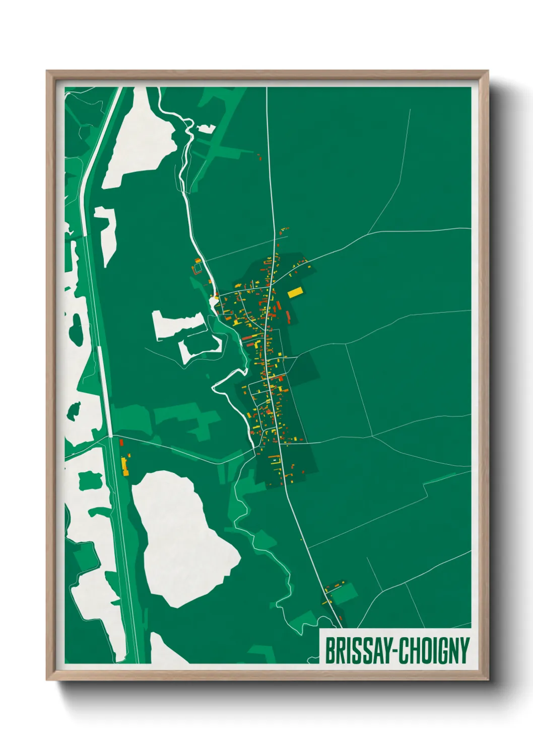 Une affiche de carte sur Brissay-Choigny