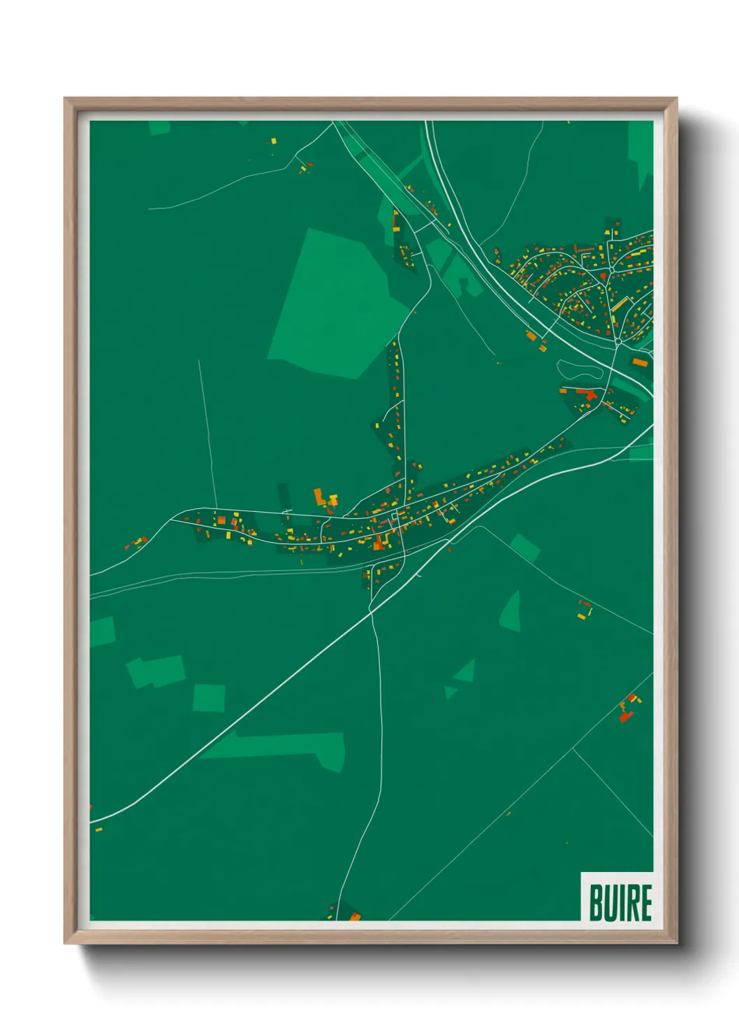 Une affiche de carte sur Buire