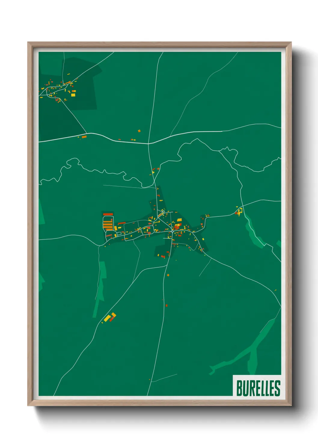 Une affiche de carte sur Burelles