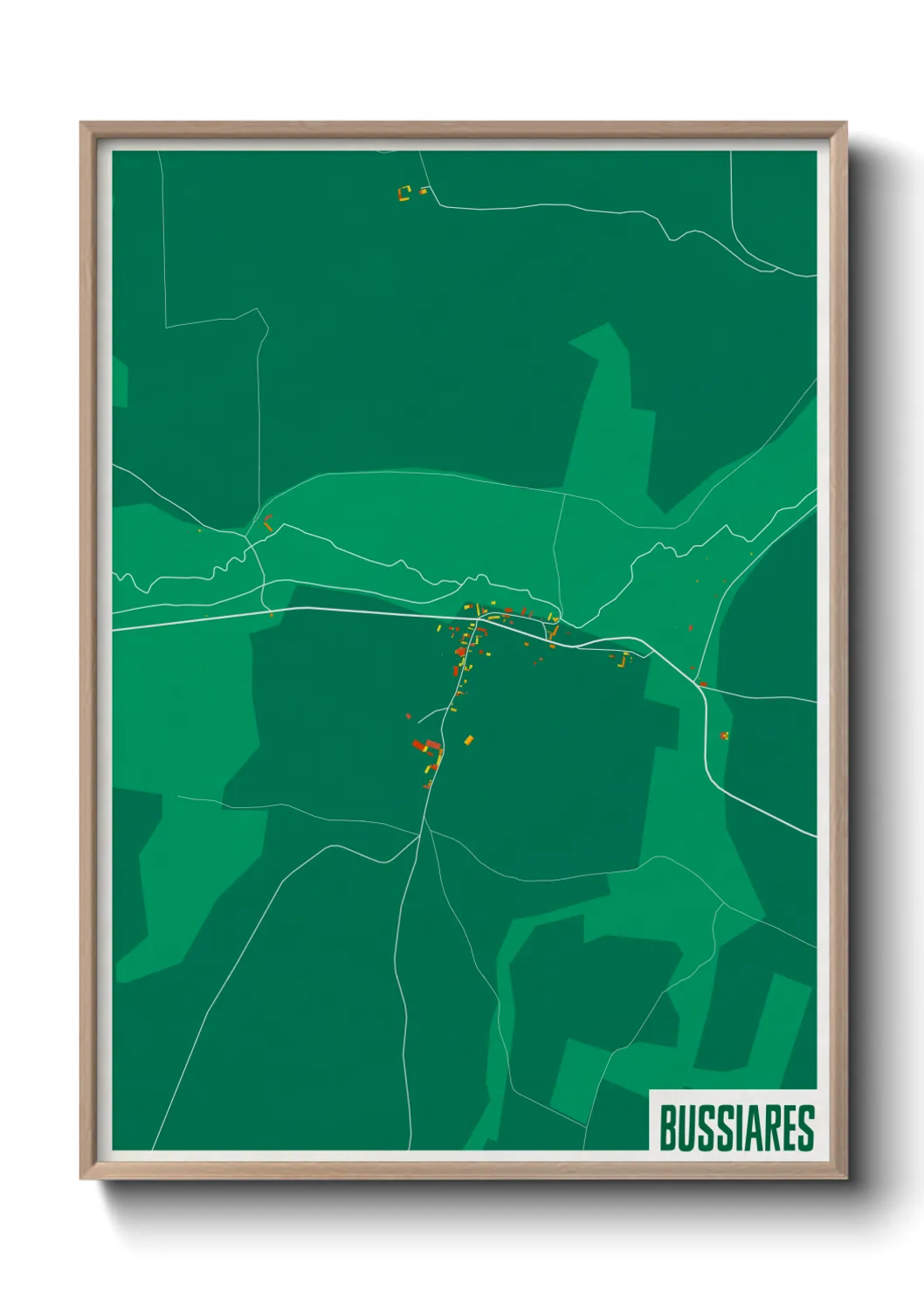 Une affiche de carte sur Bussiares