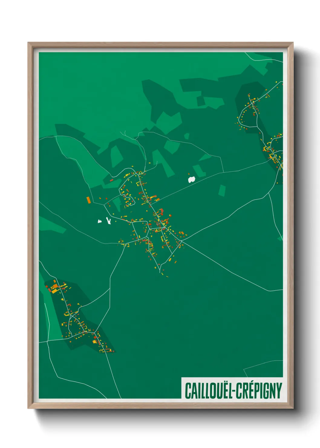 Une affiche de carte sur Caillouël-Crépigny