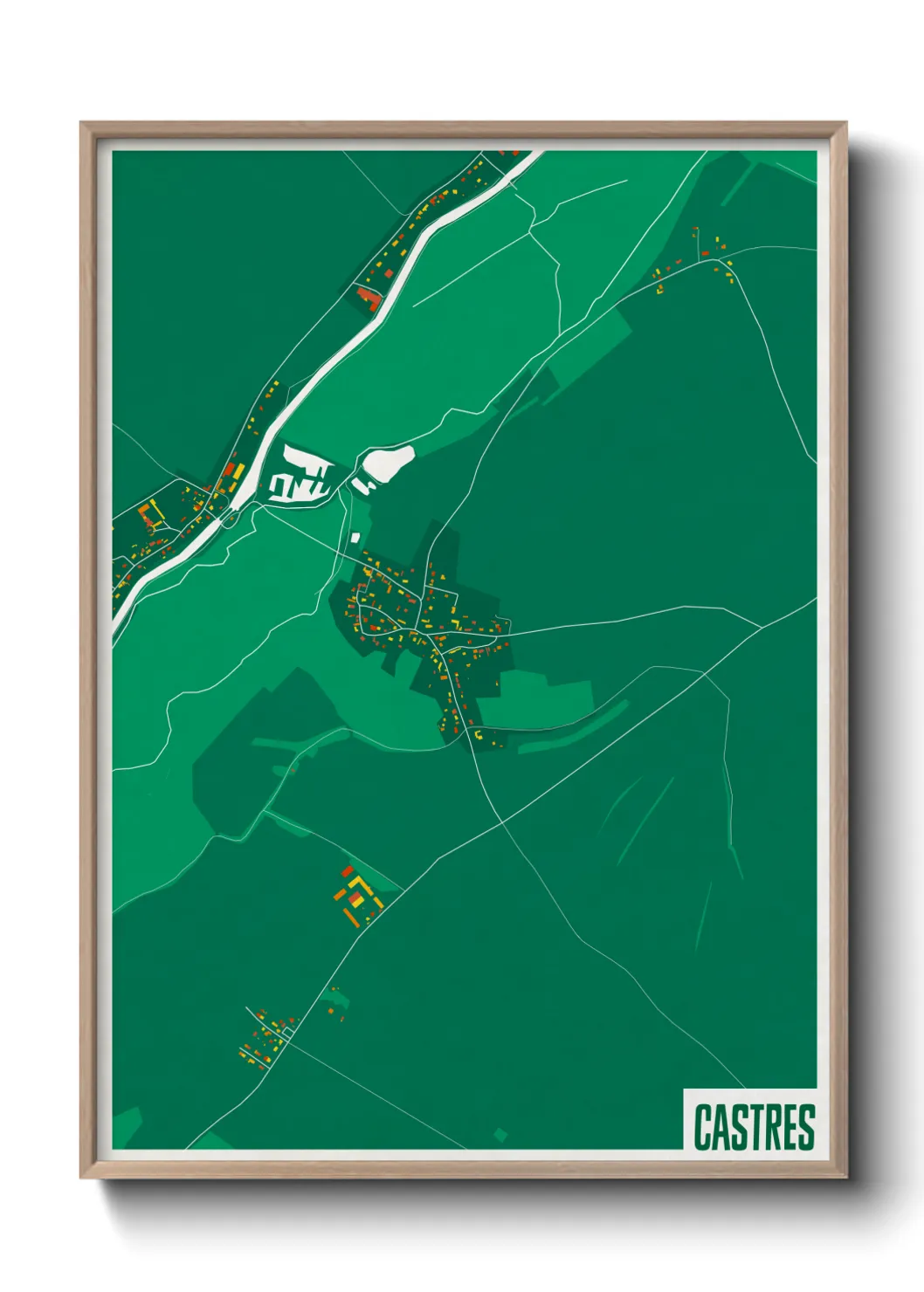 Une affiche de carte sur Castres