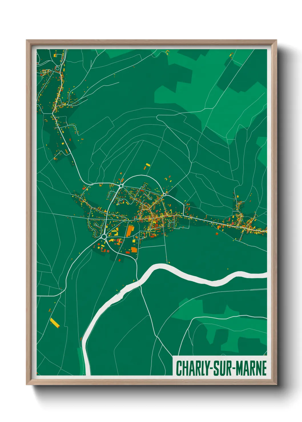 Une affiche de carte sur Charly-sur-Marne