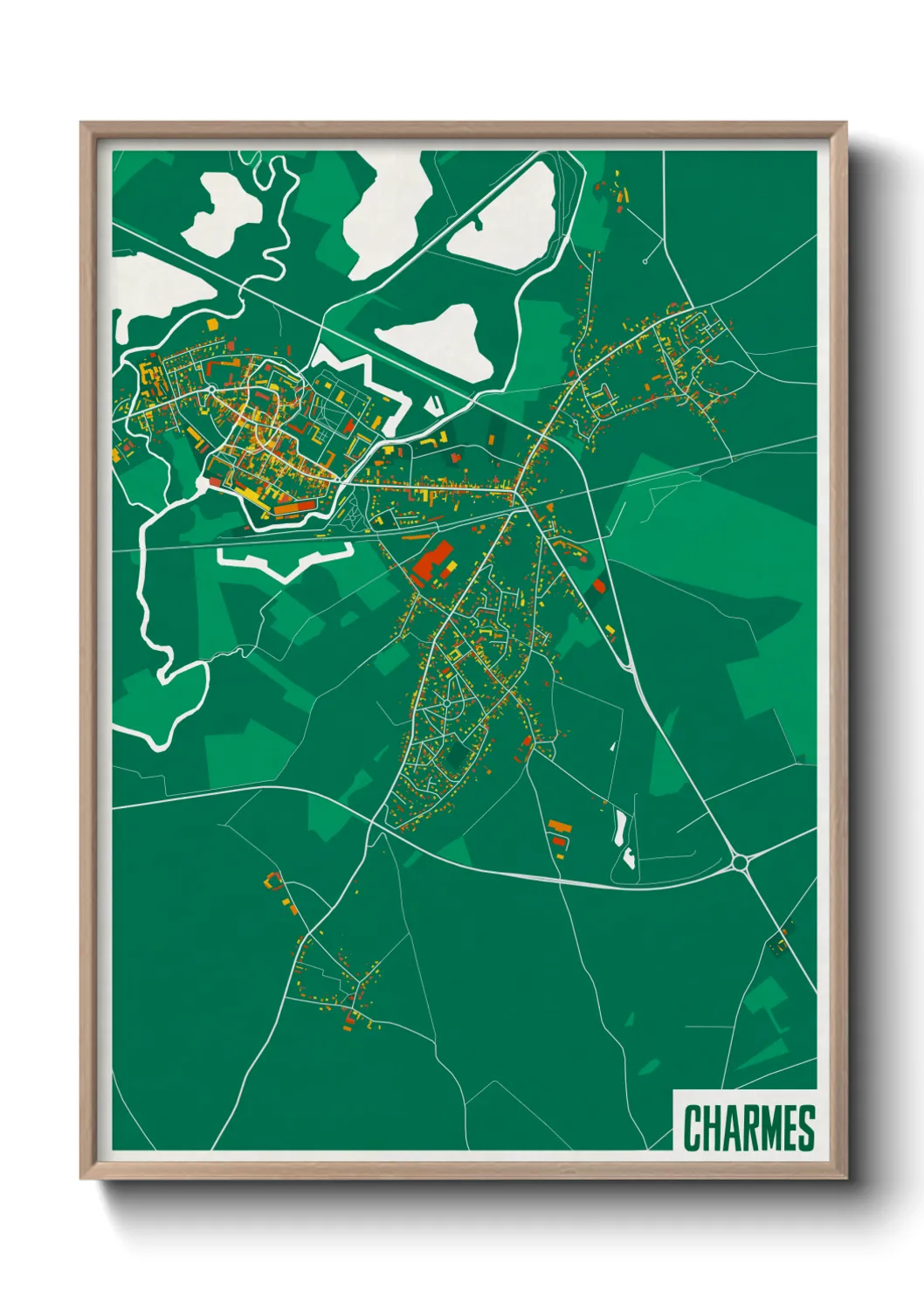 Une affiche de carte sur Charmes