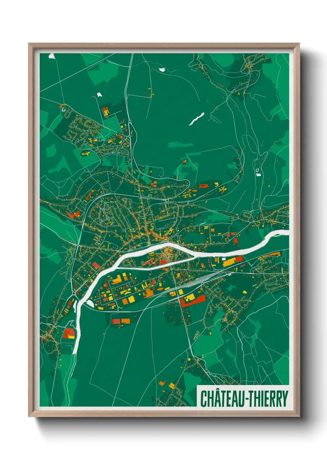 Une affiche de carte sur Château-Thierry
