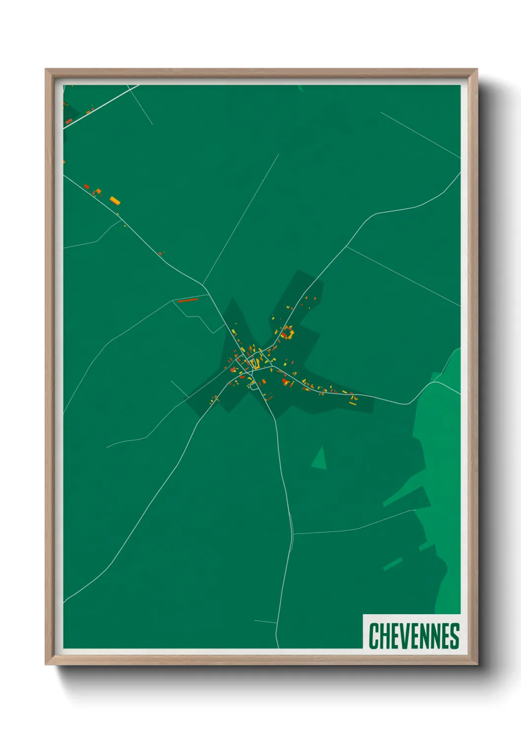 Une affiche de carte sur Chevennes