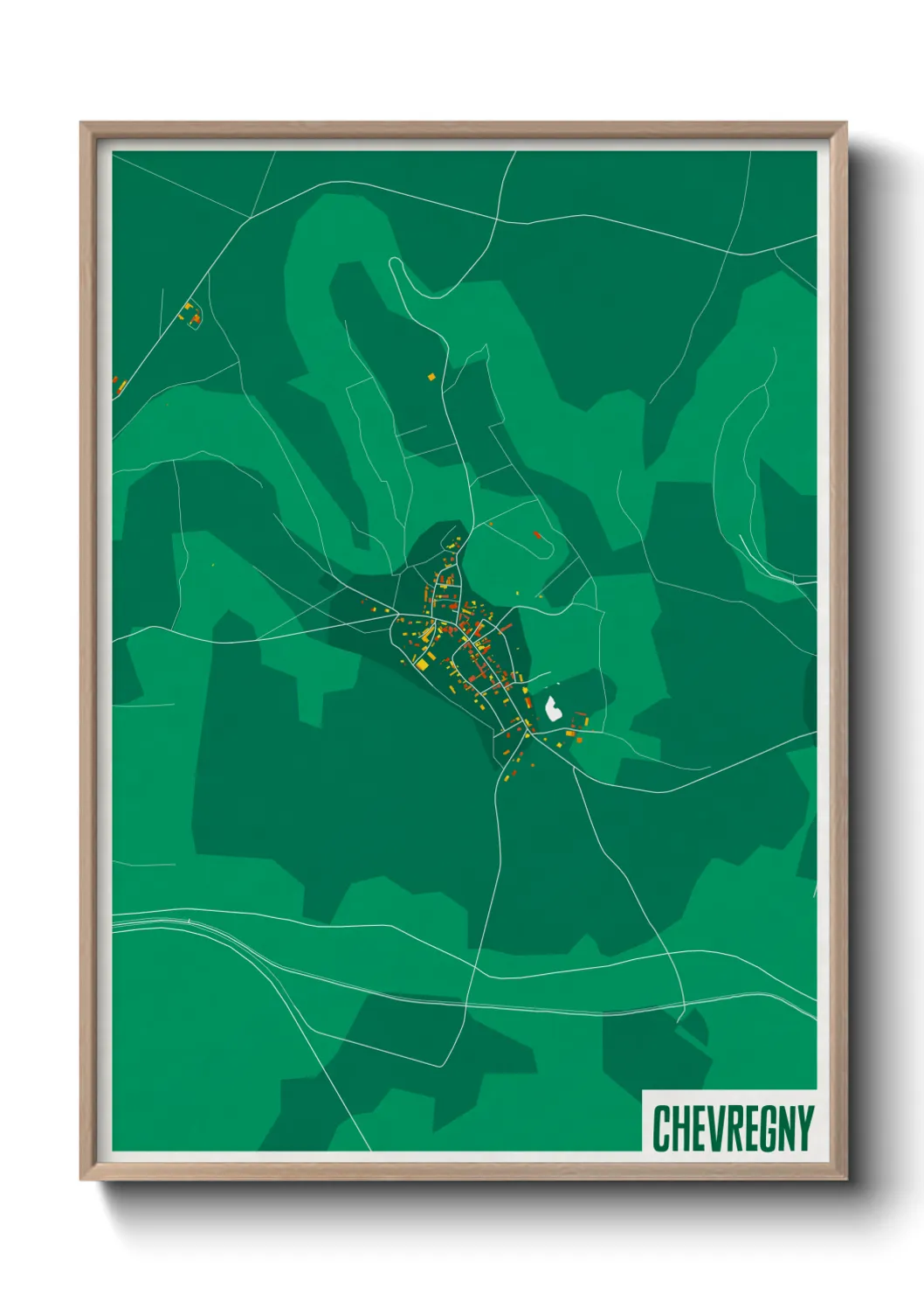 Une affiche de carte sur Chevregny