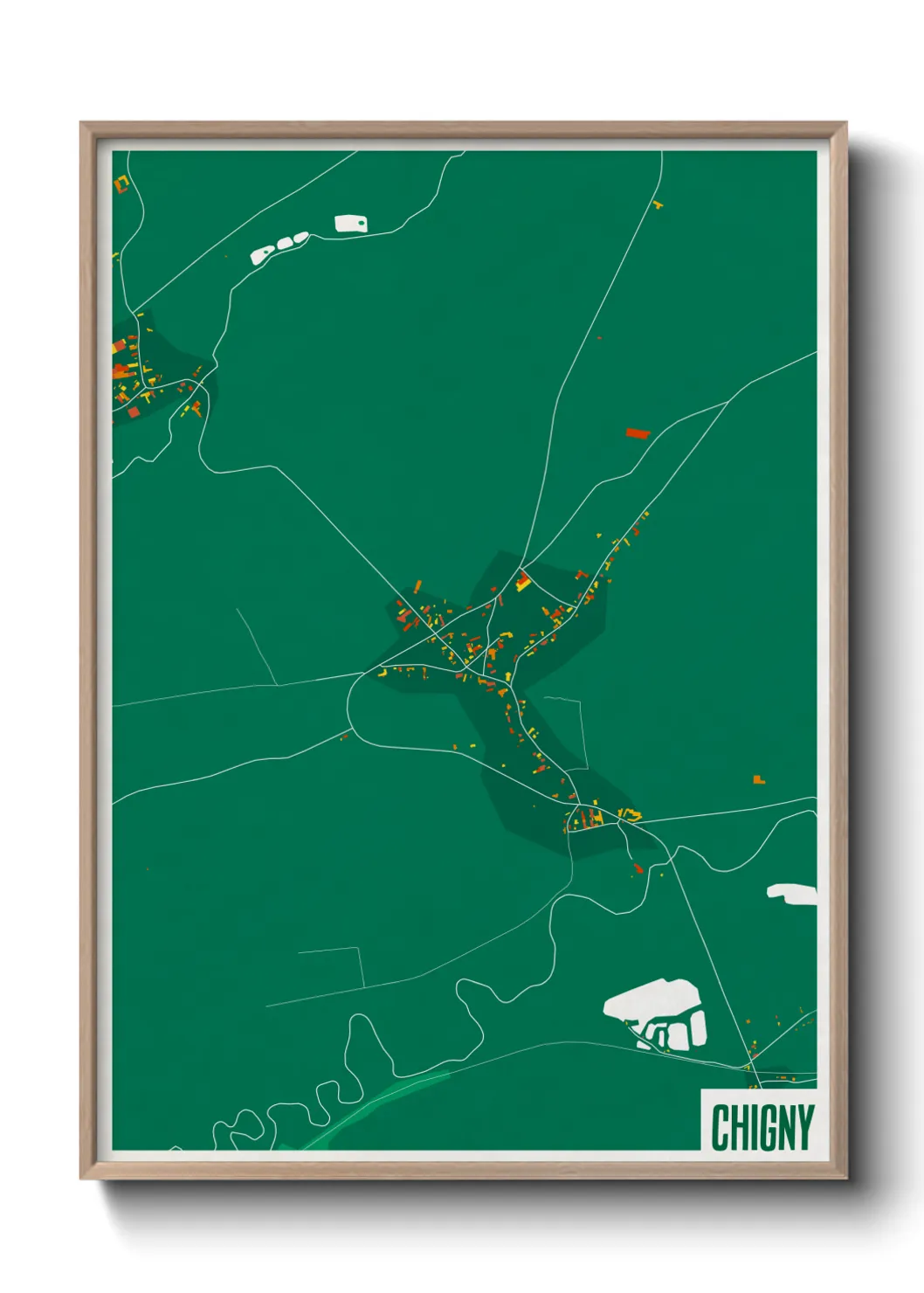 Une affiche de carte sur Chigny