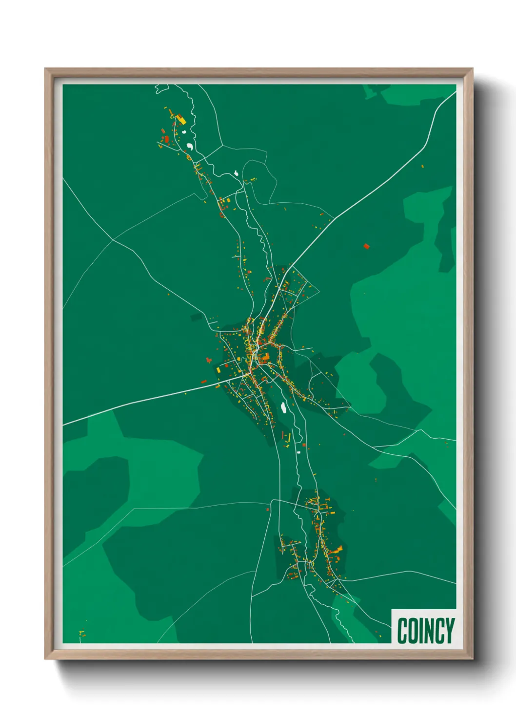 Une affiche de carte sur Coincy