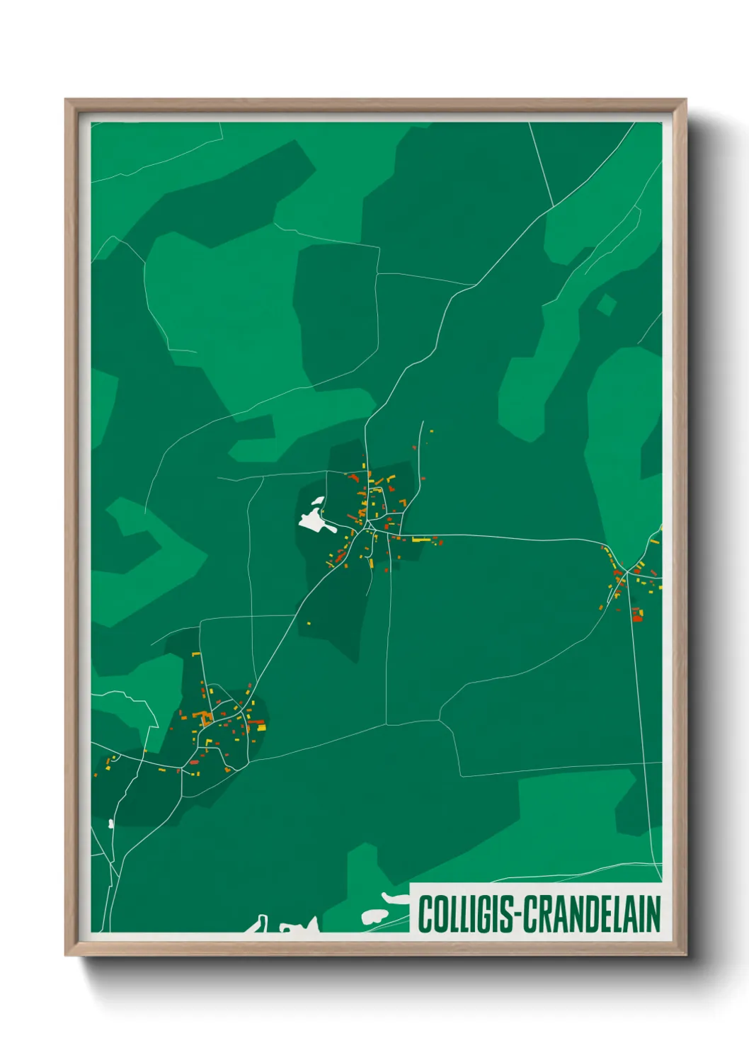 Une affiche de carte sur Colligis-Crandelain