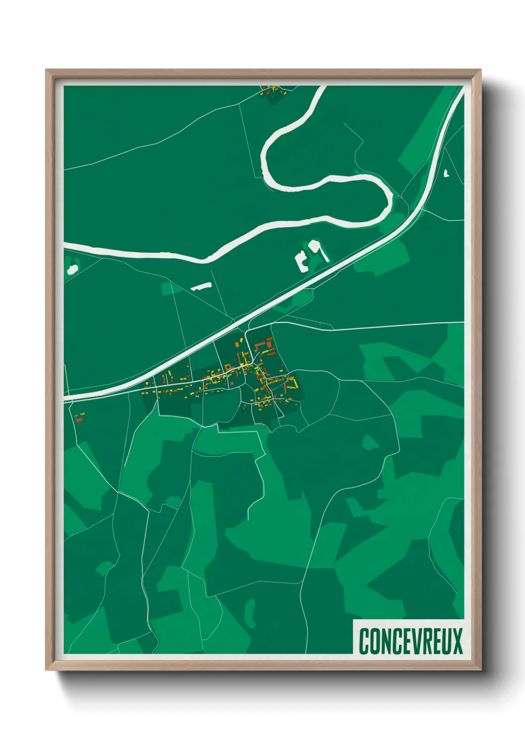 Une affiche de carte sur Concevreux