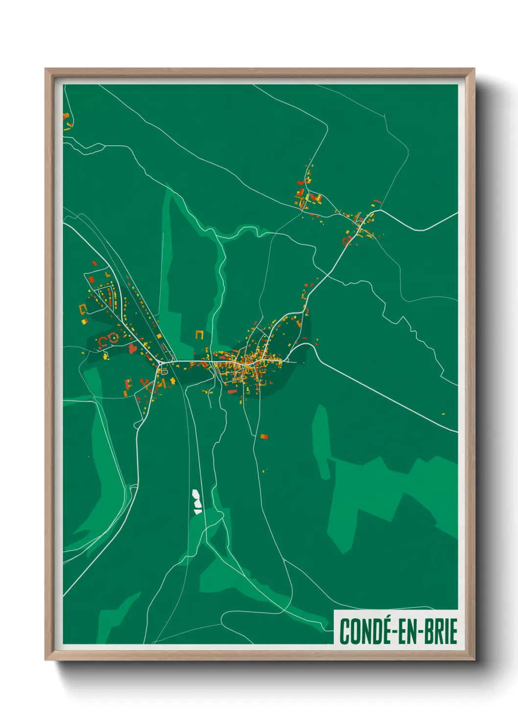 Une affiche de carte sur Condé-en-Brie