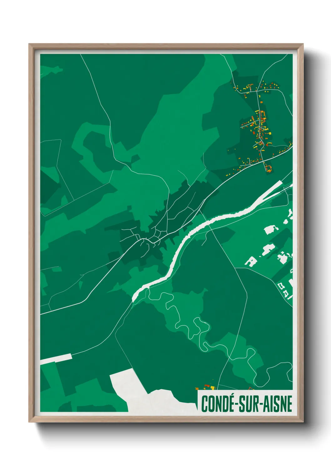 Une affiche de carte sur Condé-sur-Aisne