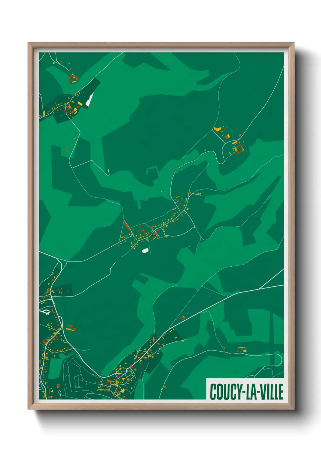 Une affiche de carte sur Coucy-la-Ville