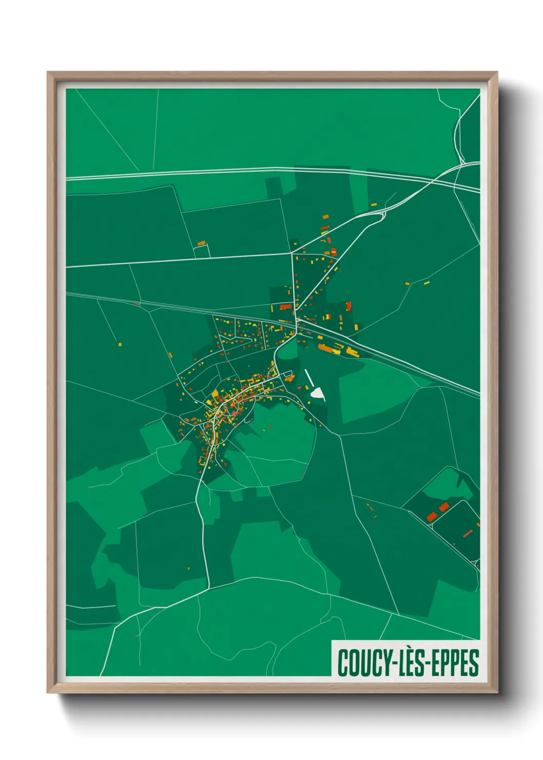 Une affiche de carte sur Coucy-lès-Eppes