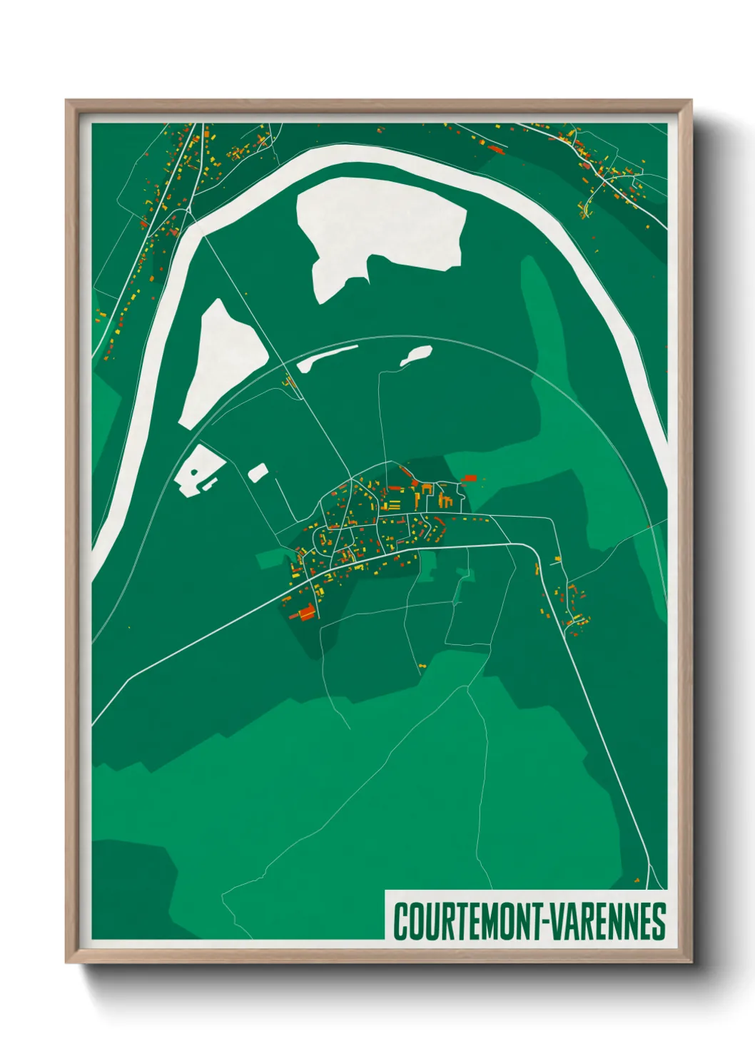 Une affiche de carte sur Courtemont-Varennes