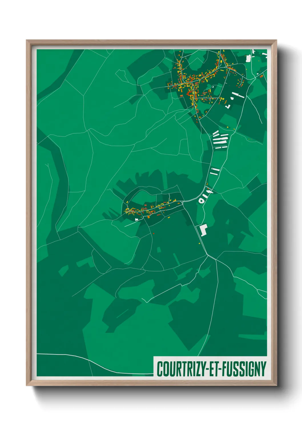 Une affiche de carte sur Courtrizy-et-Fussigny