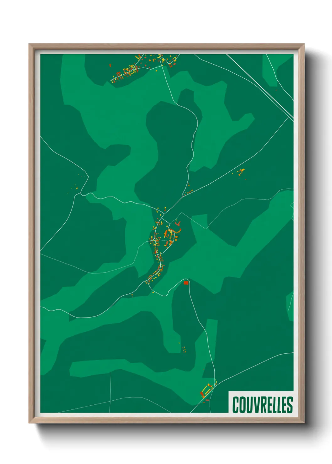 Une affiche de carte sur Couvrelles