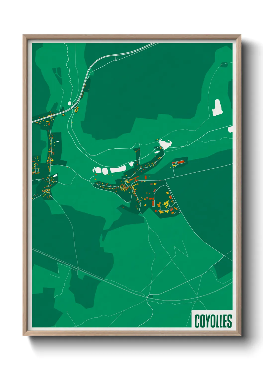 Une affiche de carte sur Coyolles
