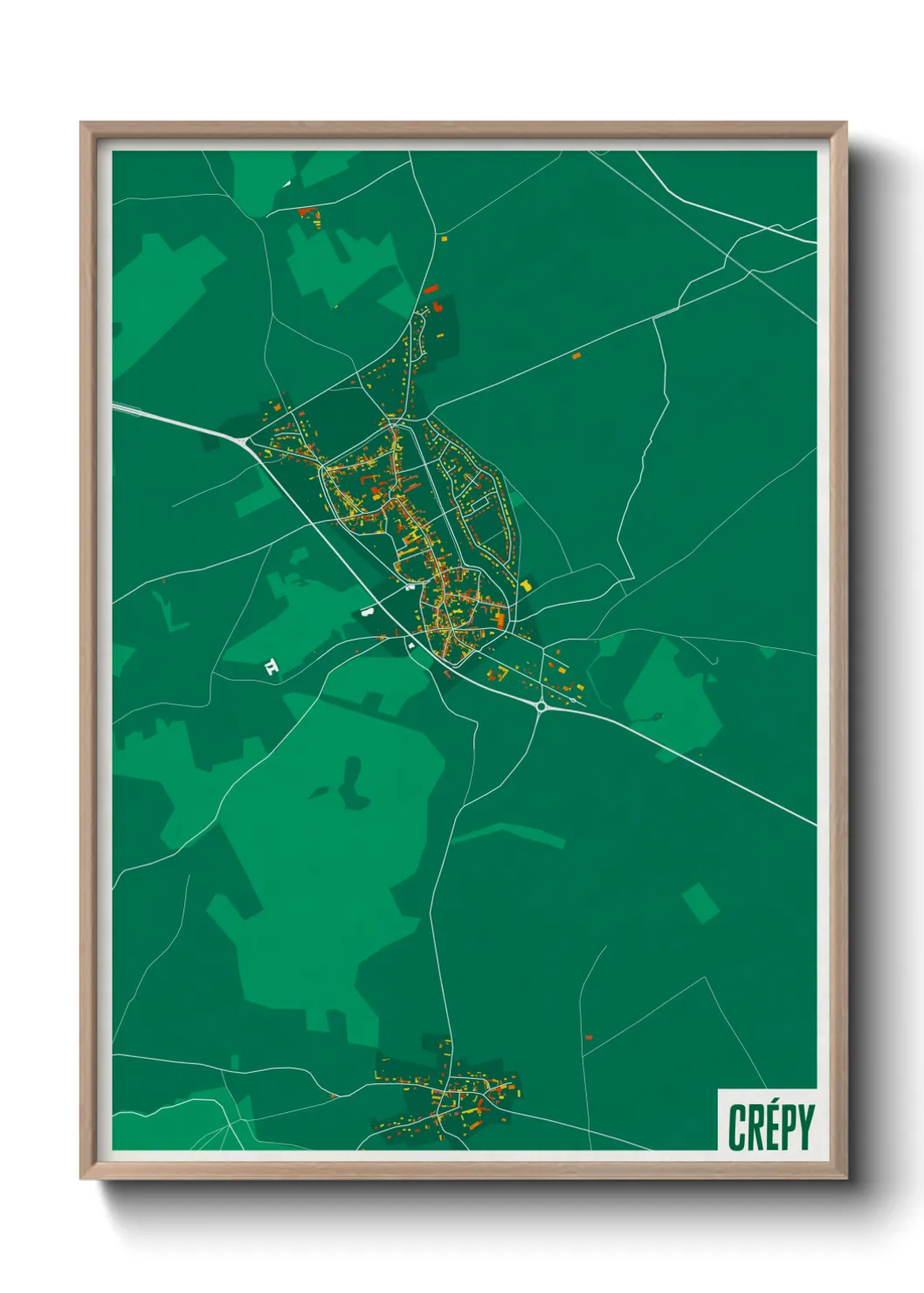 Une affiche de carte sur Crépy