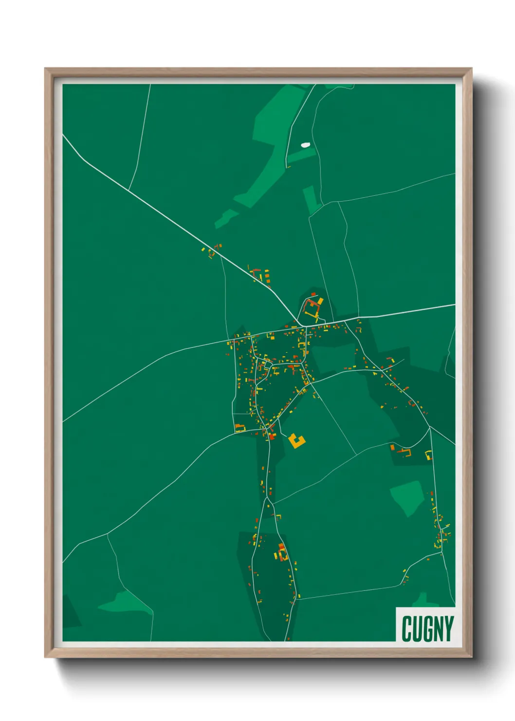 Une affiche de carte sur Cugny