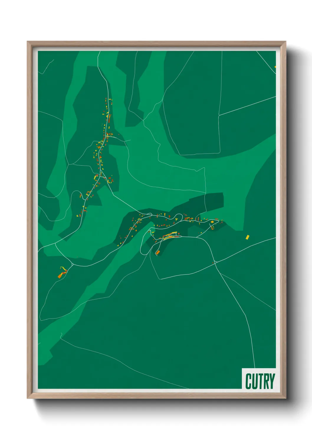 Une affiche de carte sur Cutry