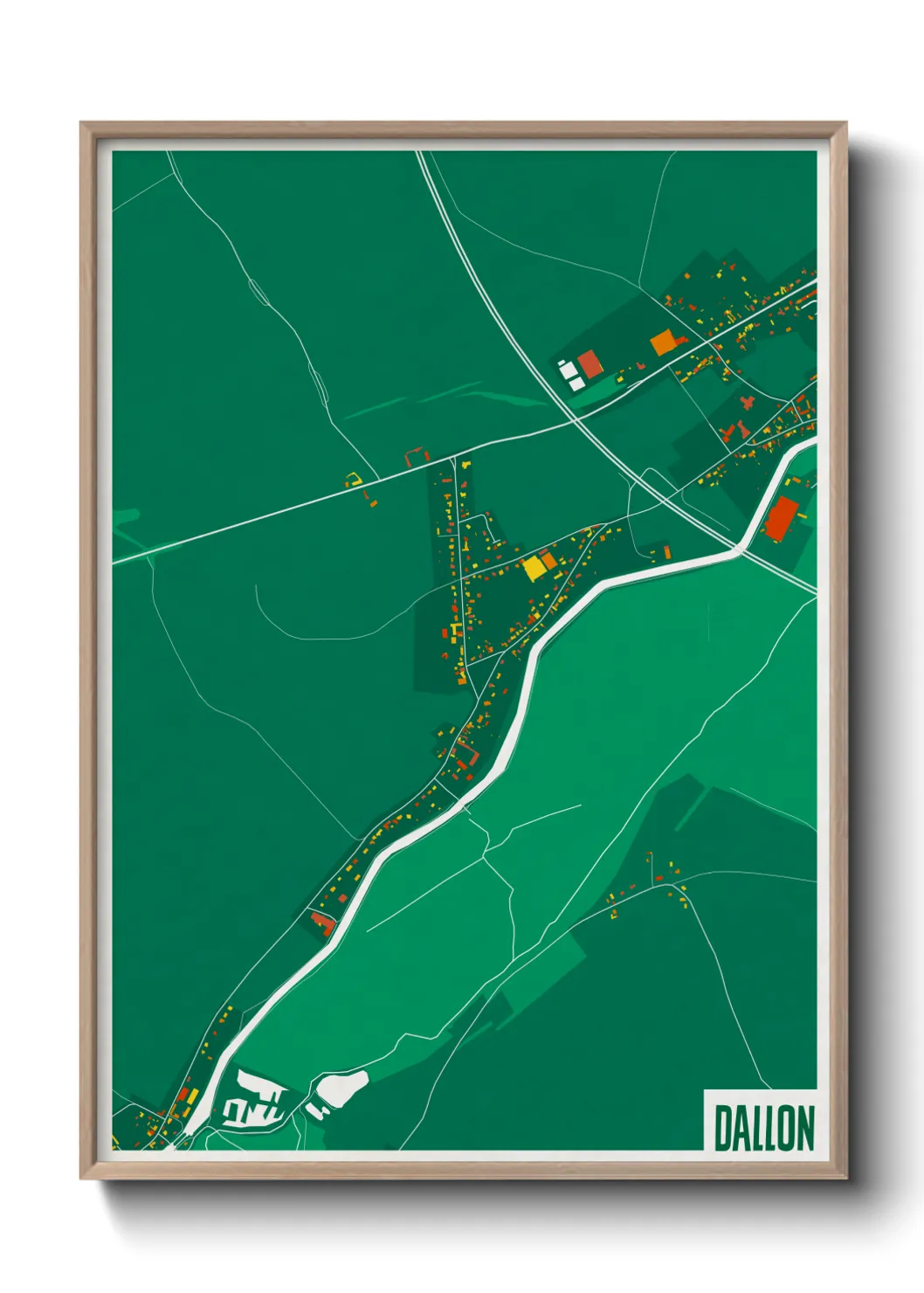 Une affiche de carte sur Dallon