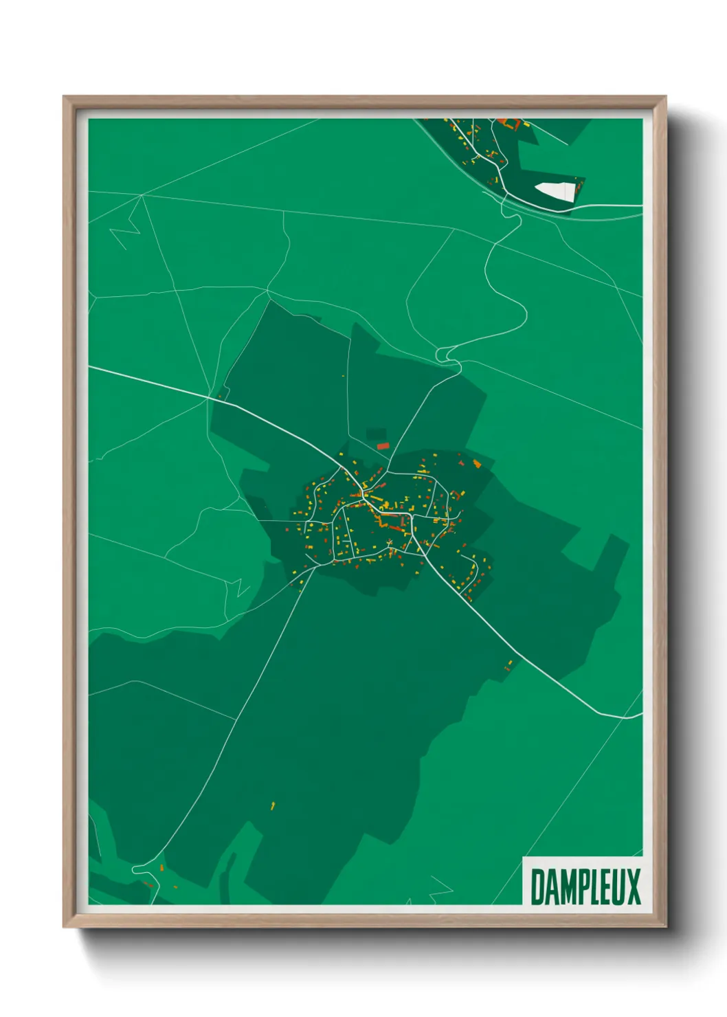 Une affiche de carte sur Dampleux