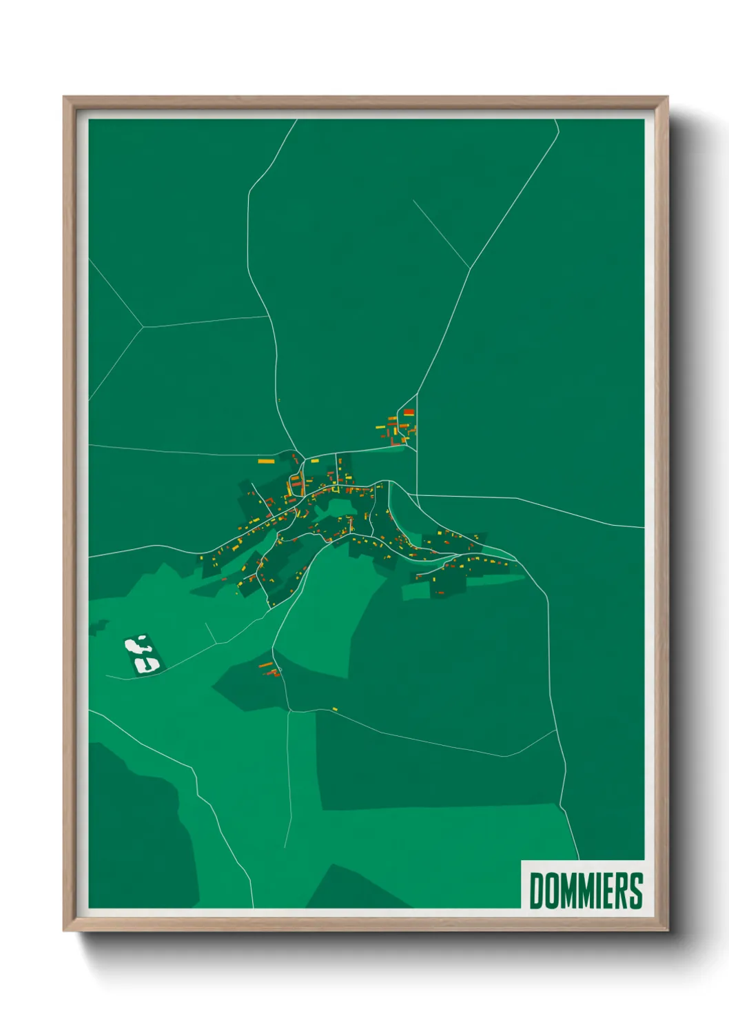 Une affiche de carte sur Dommiers