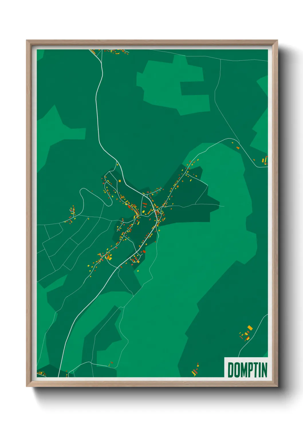 Une affiche de carte sur Domptin