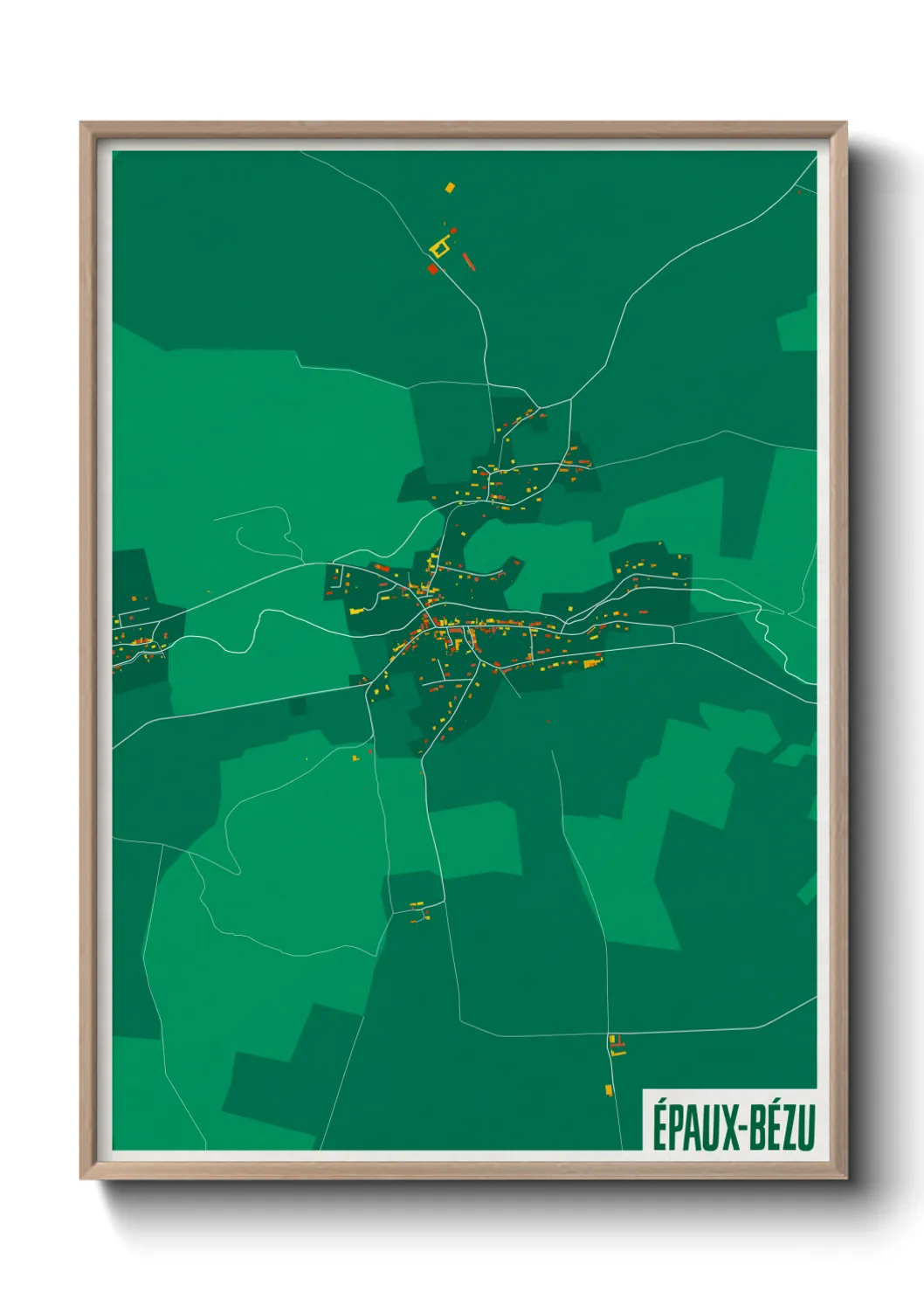 Une affiche de carte sur Épaux-Bézu