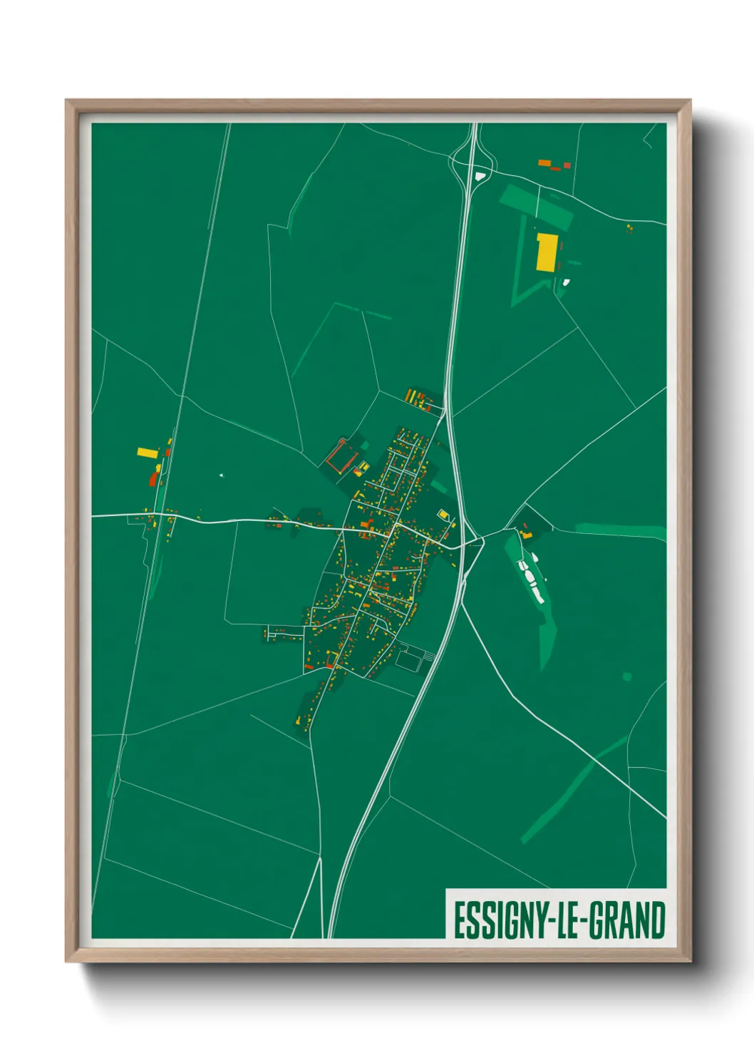 Une affiche de carte sur Essigny-le-Grand