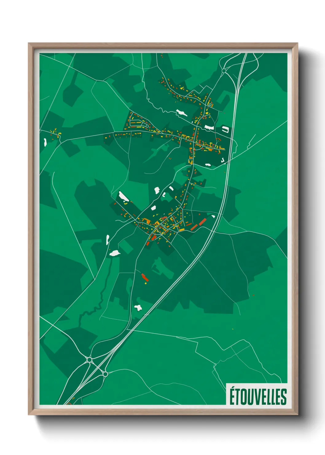 Une affiche de carte sur Étouvelles
