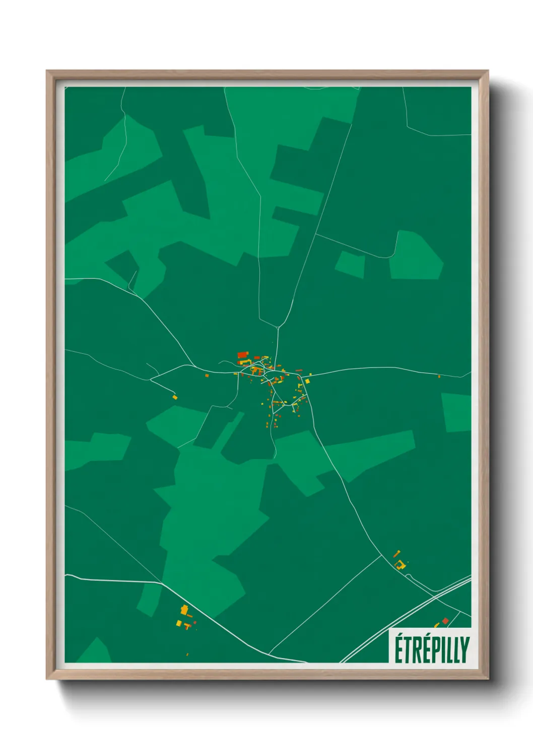 Une affiche de carte sur Étrépilly