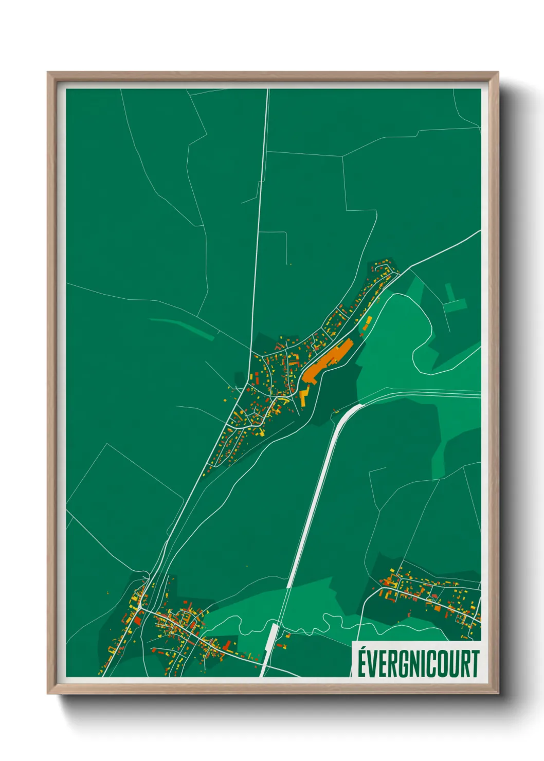 Une affiche de carte sur Évergnicourt