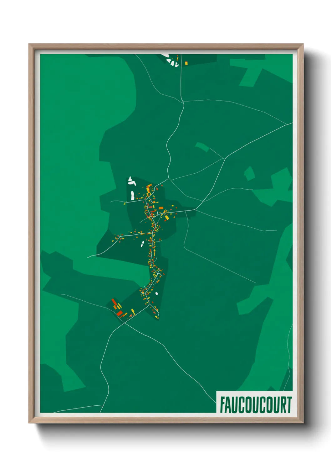 Une affiche de carte sur Faucoucourt