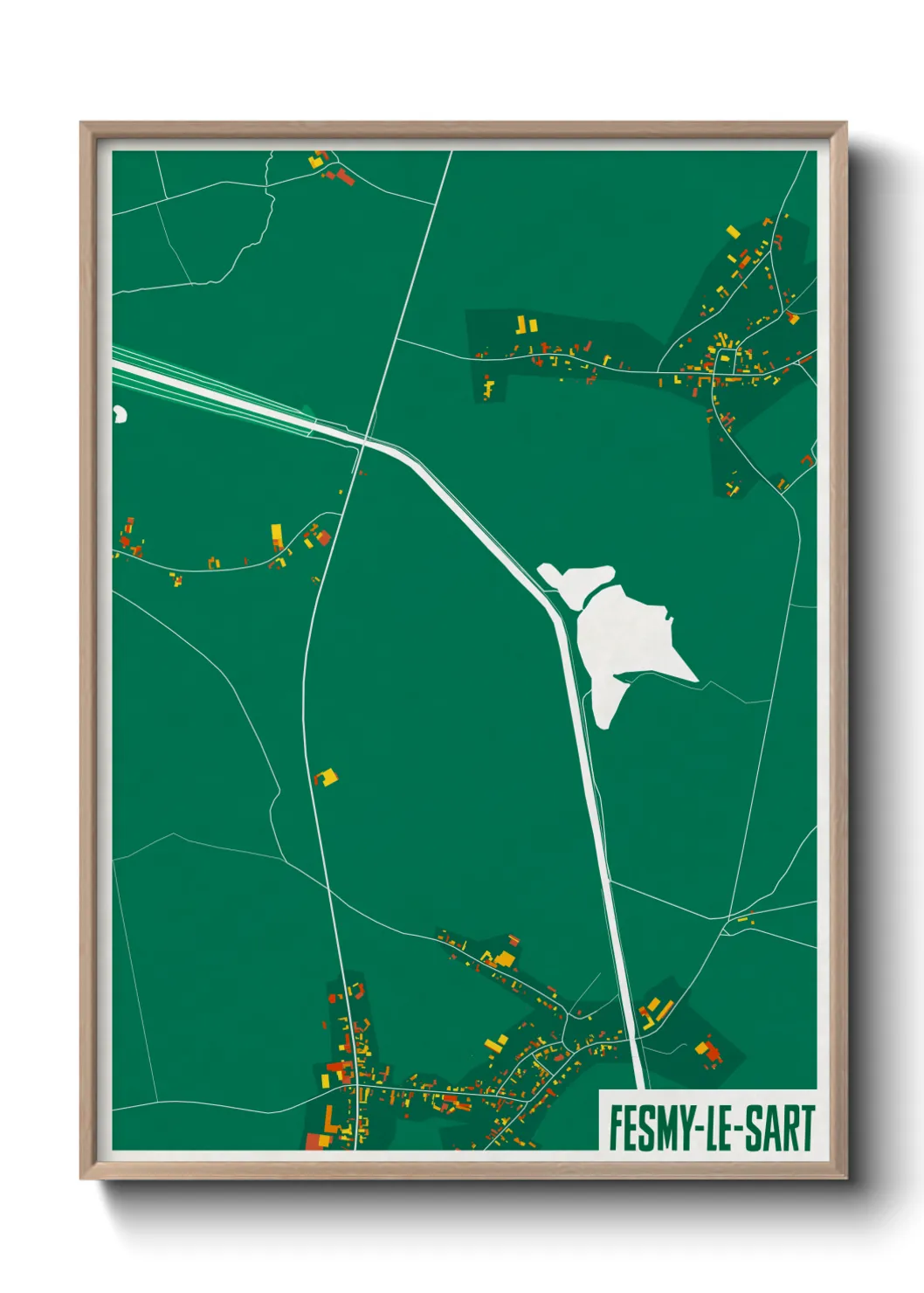 Une affiche de carte sur Fesmy-le-Sart