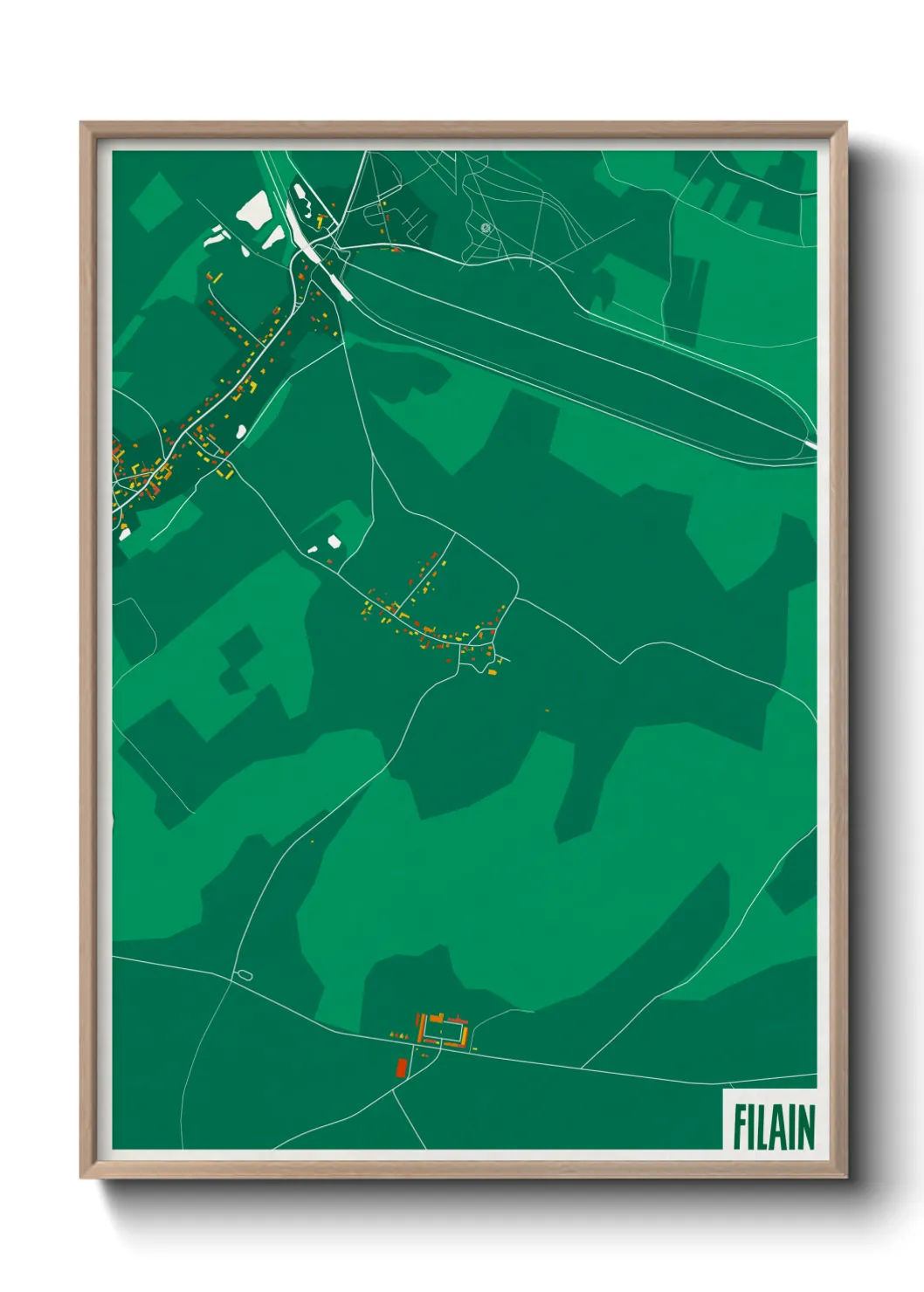 Une affiche de carte sur Filain