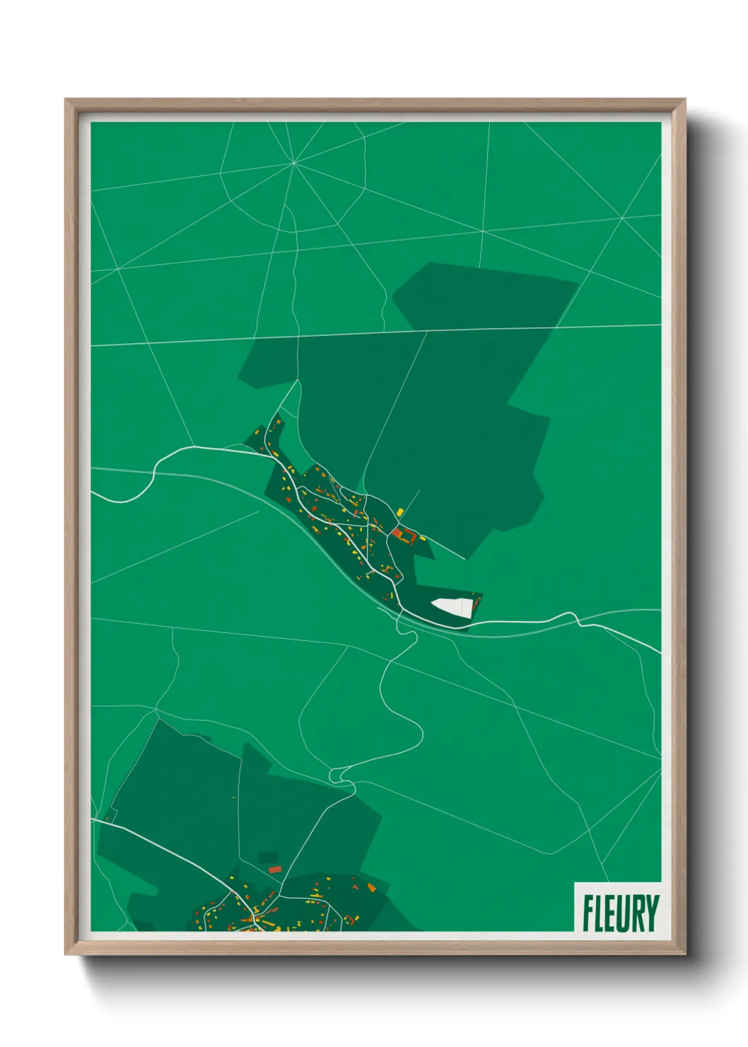 Une affiche de carte sur Fleury