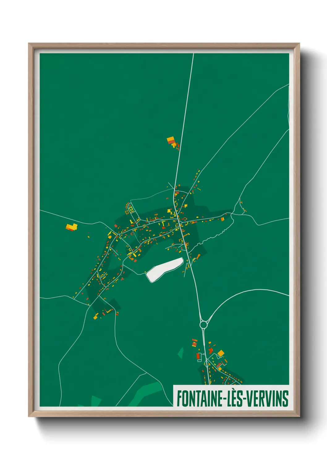 Une affiche de carte sur Fontaine-lès-Vervins