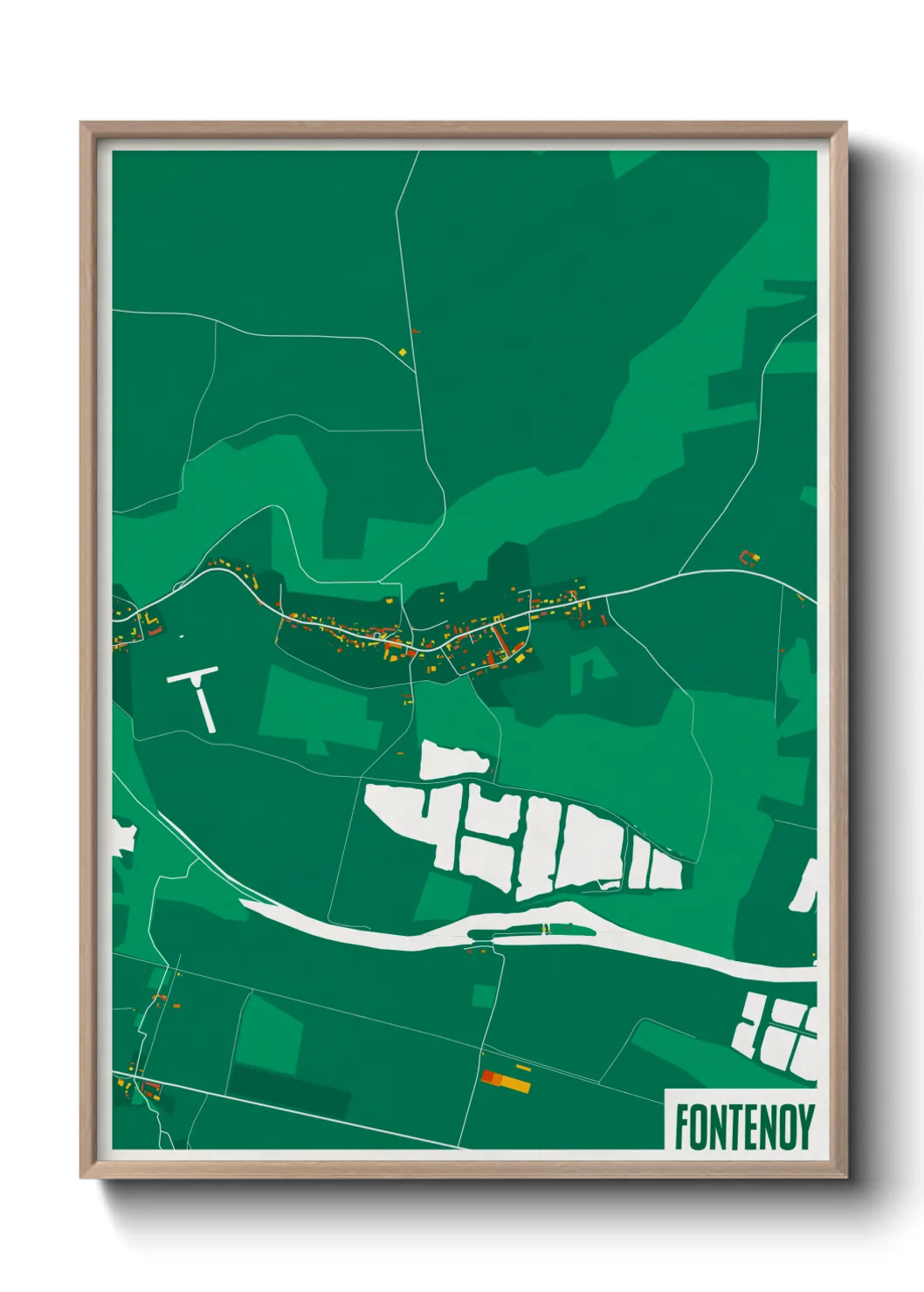 Une affiche de carte sur Fontenoy