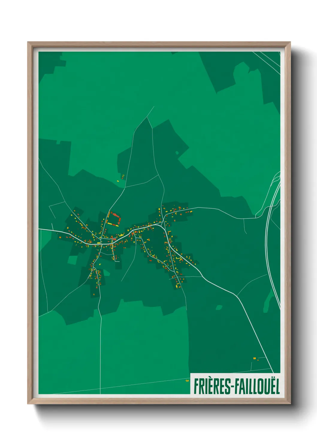 Une affiche de carte sur Frières-Faillouël