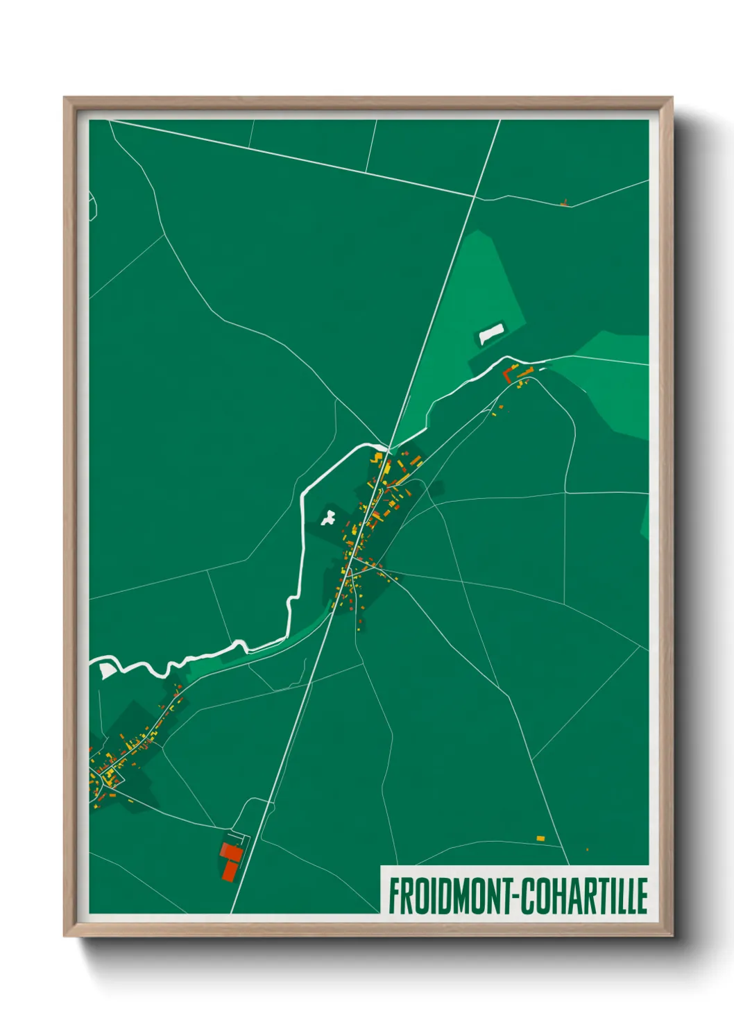Une affiche de carte sur Froidmont-Cohartille