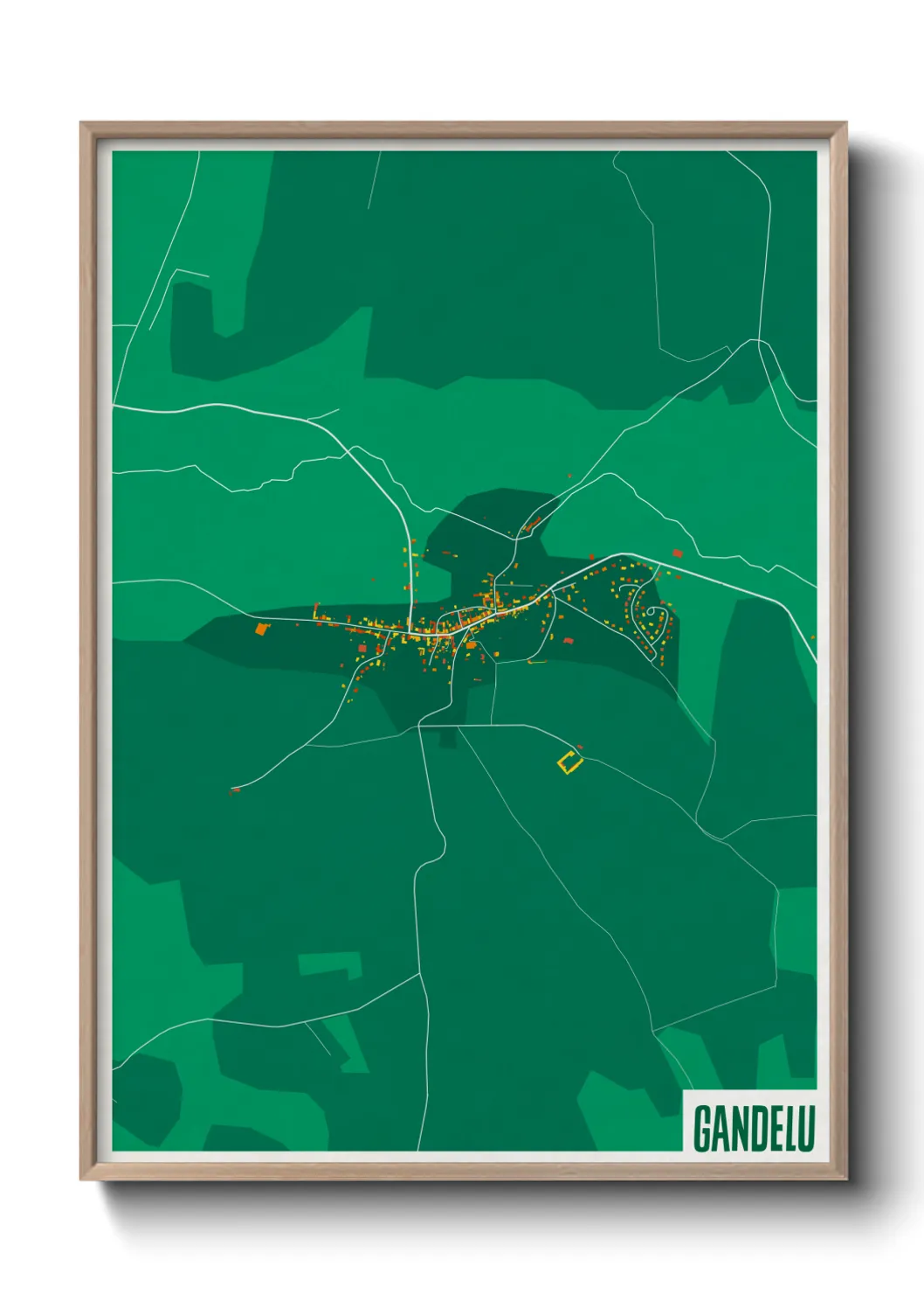 Une affiche de carte sur Gandelu