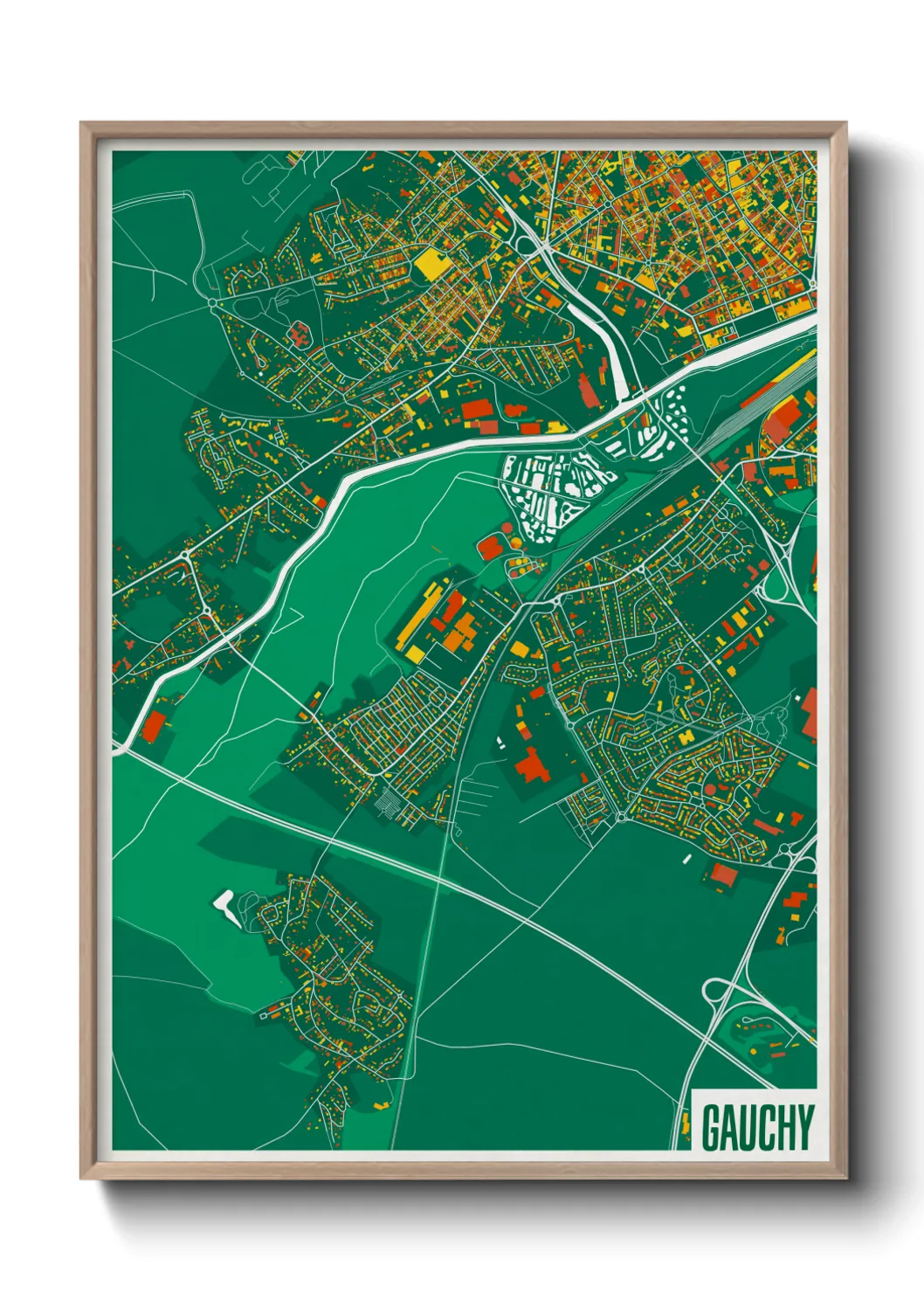 Une affiche de carte sur Gauchy